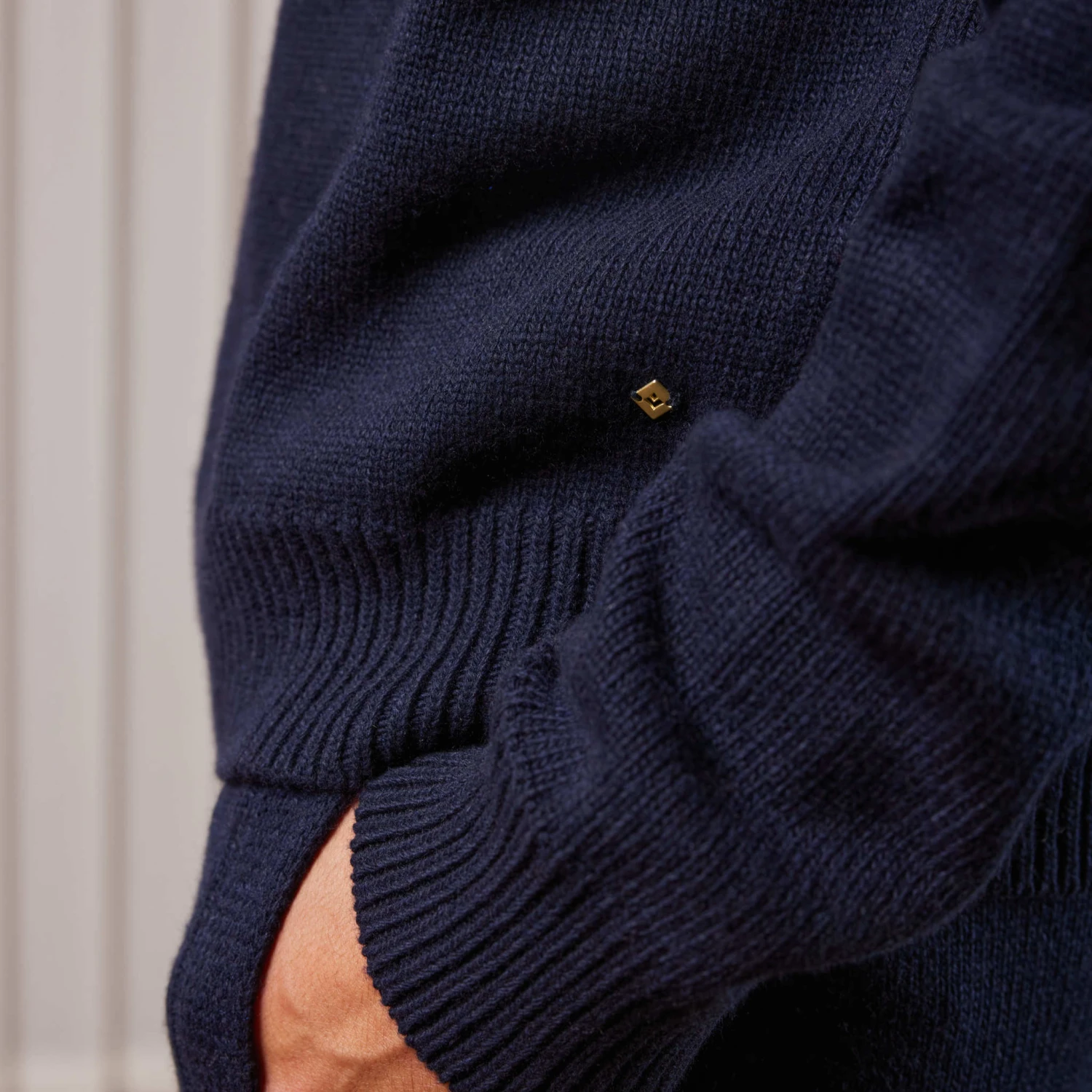 Pull Col Rond Marine(Pull En Maille Jersey A Col Rond) 2 Pull Col Rond Marine(Pull En Maille Jersey A Col Rond) – Image 2