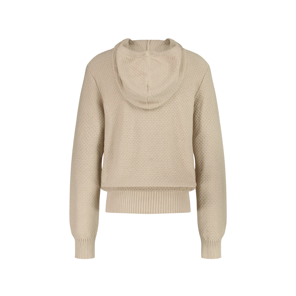 Pull à Capuche Camel(Pull A Capuche En Maille Losange) 3 Pull à Capuche Camel(Pull A Capuche En Maille Losange) – Image 3