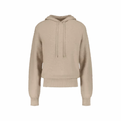 Pull à Capuche Camel(Pull A Capuche En Maille Losange)