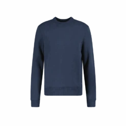 Pull Col Rond Marine(Sweat Col Rond Avec Broderie Sur La Poitrine)