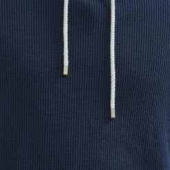 Le Sweatshirt À Capuche En Interlock(Navy Hooded Sweatshirt In Interlock) -Rivieras Boutique rivieras clothes hoodie navy SAINTMALO CL06