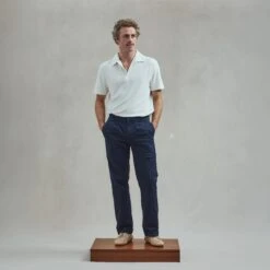 Polo Éponge à Bouton Ecru(Ecru Button Down Terrycloth Polo Shirt) -Rivieras Boutique rivieras clothes polo beige PANORMOS CL03