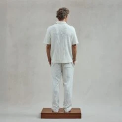 Polo Col Requin Écru(Ecru Shark Collar Polo Shirt) -Rivieras Boutique rivieras clothes polo beige PUNTACANA CL04