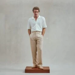 Chemise En Maille Fantaisie Ecru(Ecru Knitted Shirt) -Rivieras Boutique rivieras clothes shirt beige CAIRO CL03