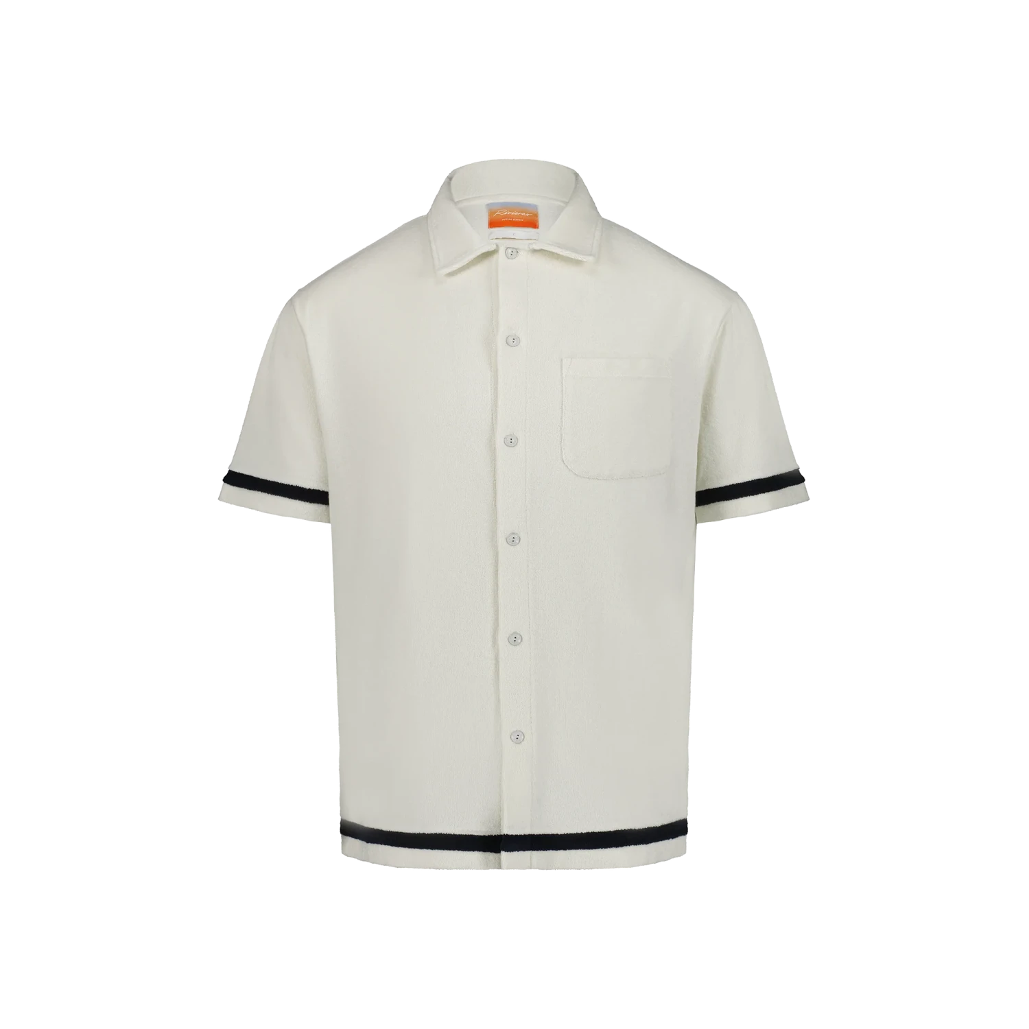 Chemise En Éponge Écru À Rayures Marine(Ecru Terrycloth Shirt With Navy Stripes) 1 Chemise En Éponge Écru À Rayures Marine(Ecru Terrycloth Shirt With Navy Stripes)