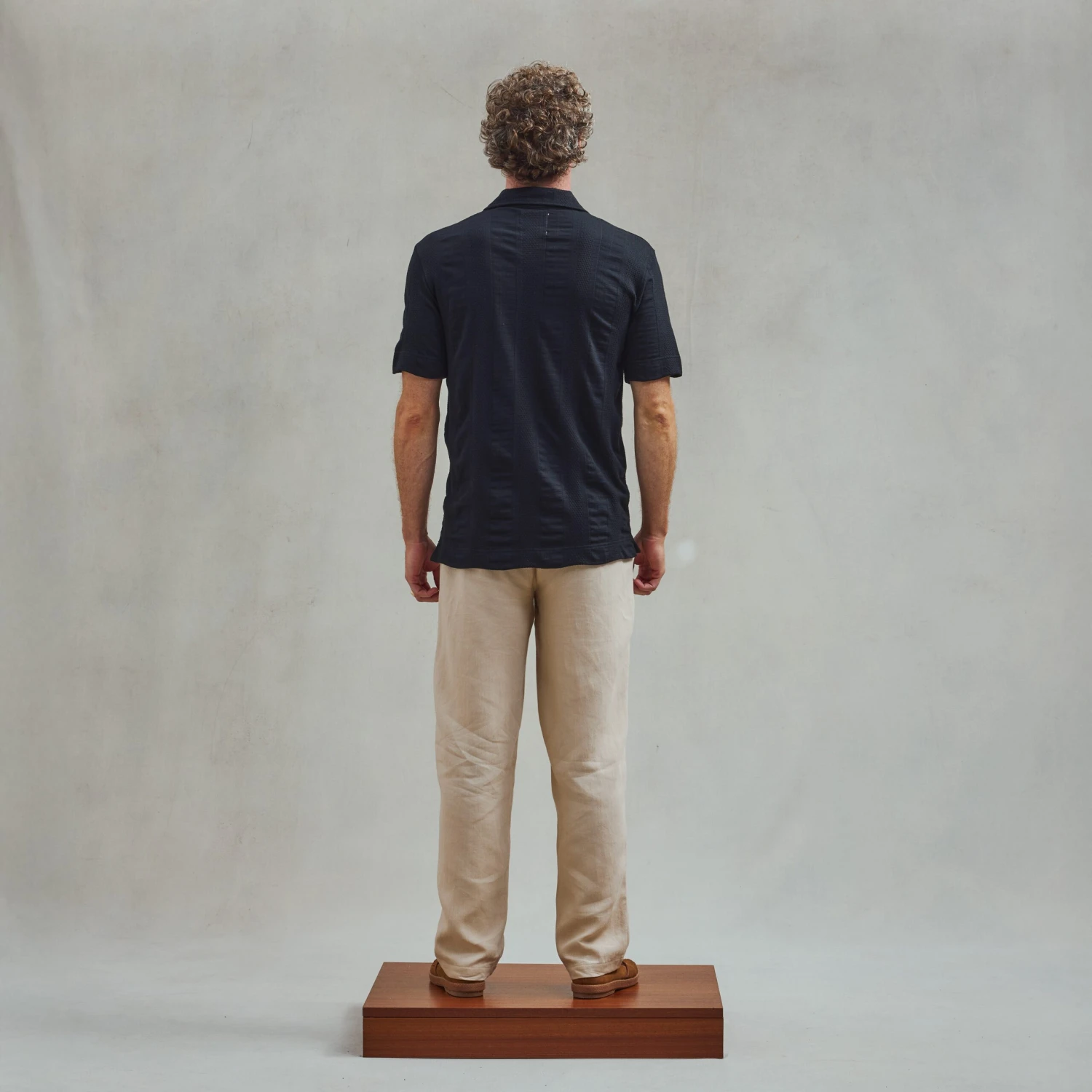 Chemise En Jersey Fantaisie Noire(Black Open Knitted Shirt) 4 Chemise En Jersey Fantaisie Noire(Black Open Knitted Shirt) – Image 4