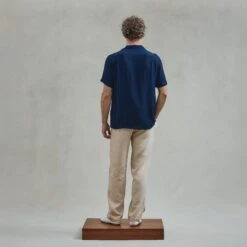 Chemise En Viscose Légère Marine(Navy Lightweight Viscose Shirt) -Rivieras Boutique rivieras clothes shirt navy ACAPULCO CL04