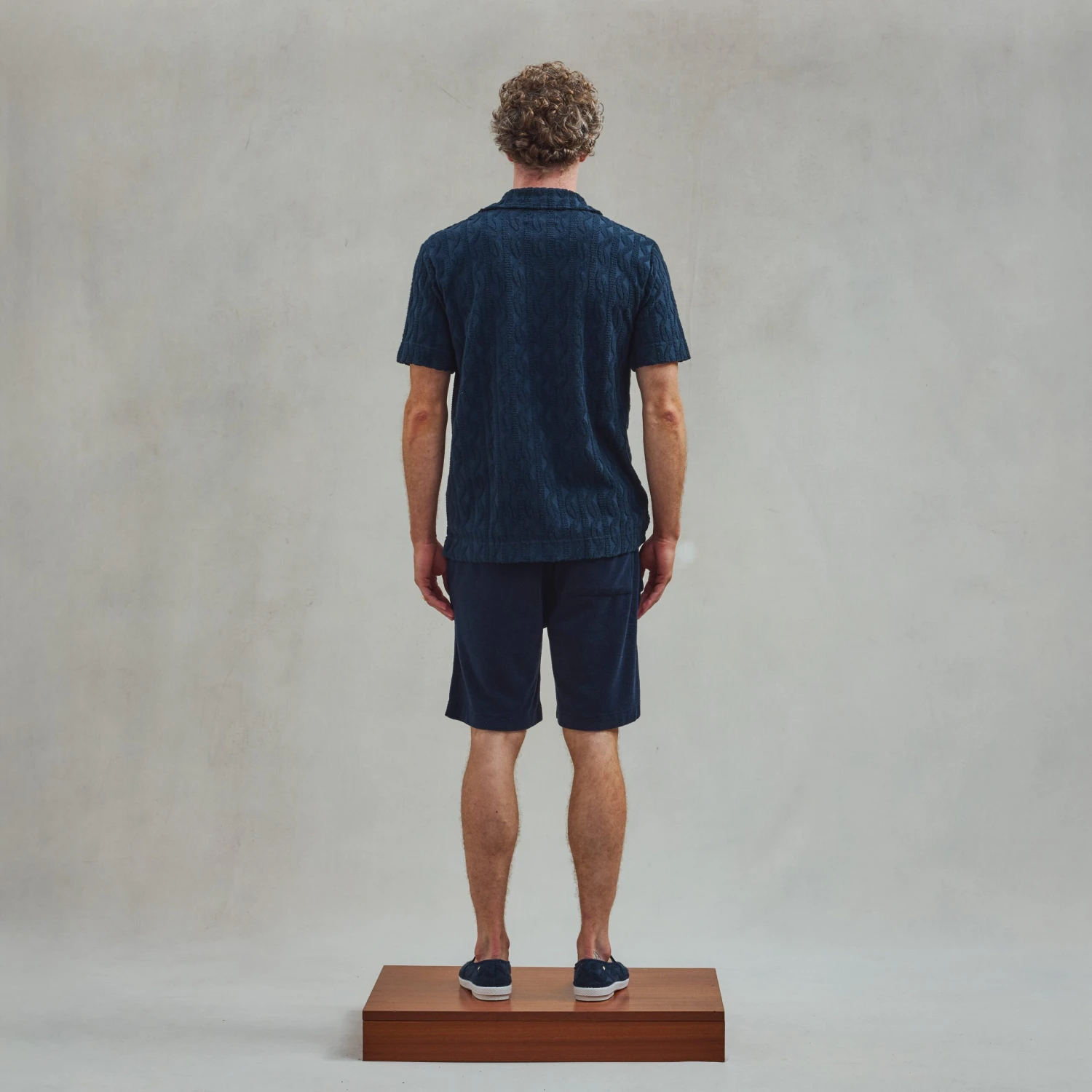 Chemise En Éponge Fantaisie Marine(Navy Fancy Terry Shirt) 4 Chemise En Éponge Fantaisie Marine(Navy Fancy Terry Shirt) – Image 4